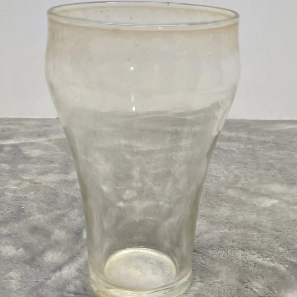 Vintage Coca-Cola Glass Enjoy Coke White Logo Clear Bell Shape Soda Fountain 5in